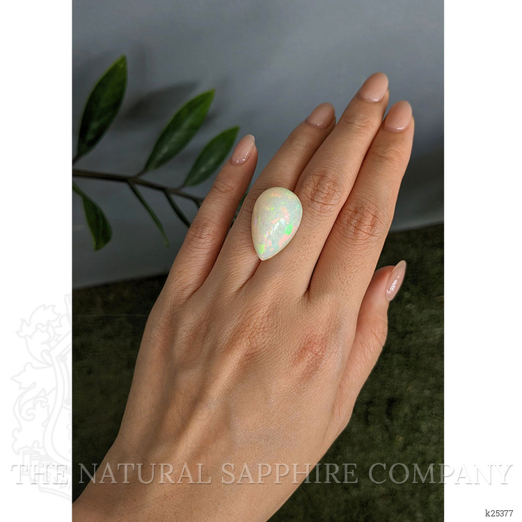 16.98 Ct. Multi Color Cabochon White Opal from Ethiopia