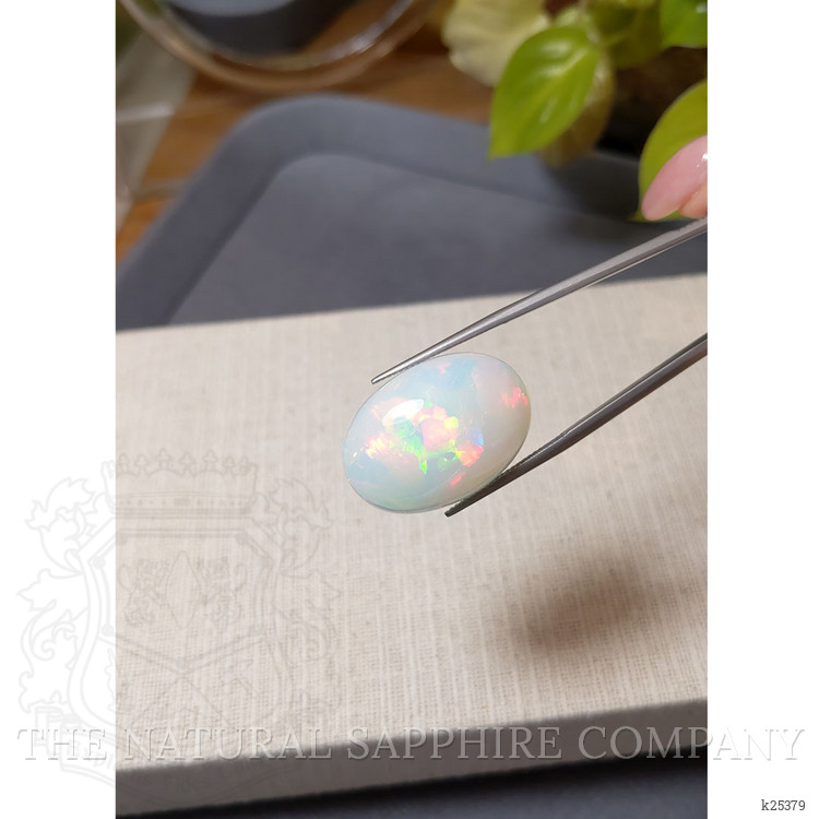 20.97 Ct. Multi Color Cabochon White Opal from Ethiopia