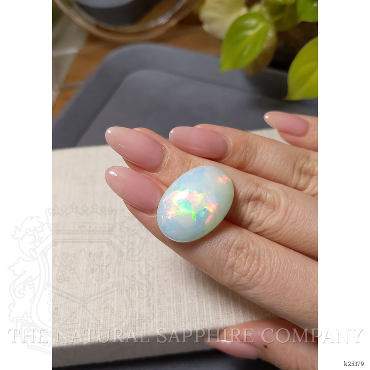20.97 Ct. Multi Color Cabochon White Opal from Ethiopia