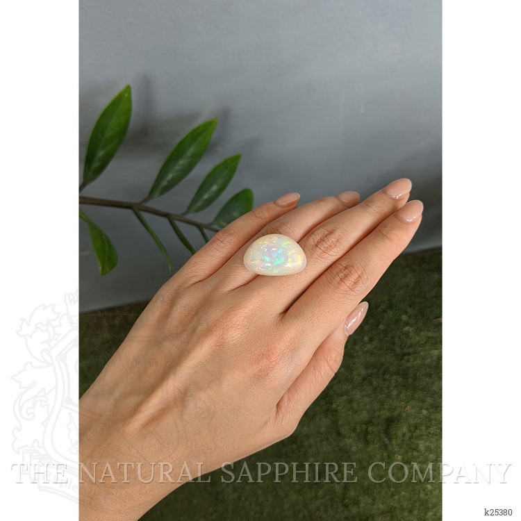 21.48 Ct. Multi Color Cabochon White Opal from Ethiopia