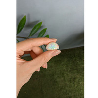 21.48 Ct. Multi Color Cabochon White Opal from Ethiopia Life Style