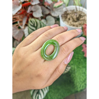 21.05 Ct. Green Cabochon Jade from Burma (Myanmar) Life Style