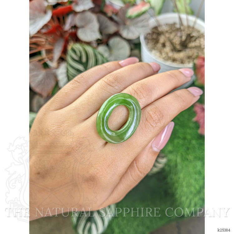 21.05 Ct. Green Cabochon Jade from Burma (Myanmar)