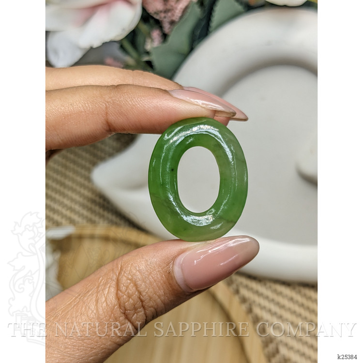 21.05 Ct. Green Cabochon Jade from Burma (Myanmar)