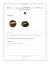 4.34 Ct. Cabochon Tiger's Eye from Ceylon (Sri Lanka) Appraisal
