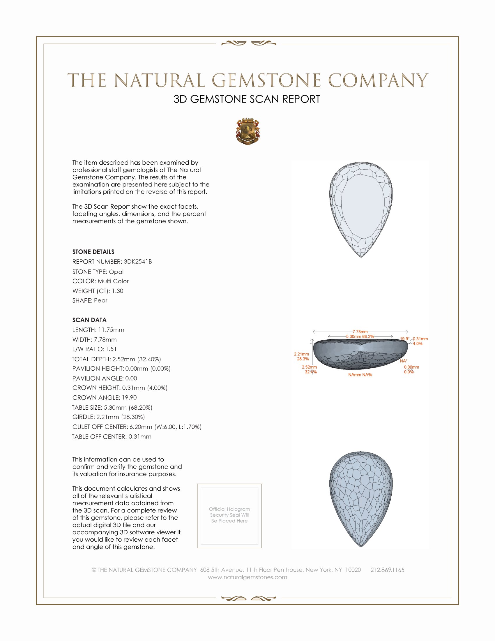 1.30 Ct. Cabochon White Opal from Australia