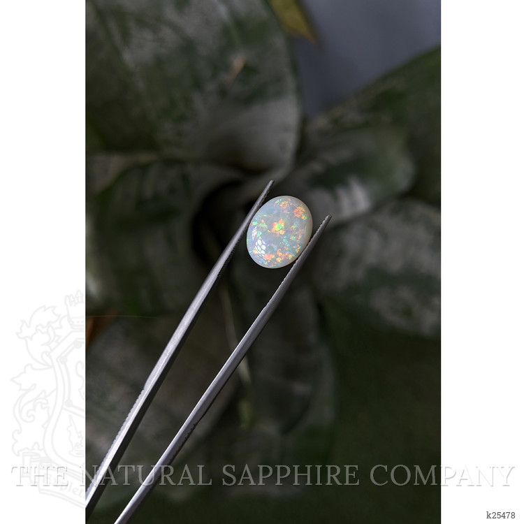 3.76 Ct. Multi Color Cabochon White Opal from Australia
