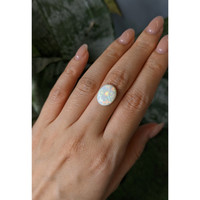 3.76 Ct. Multi Color Cabochon White Opal from Australia Life Style