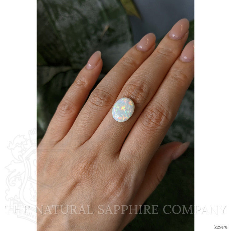 3.76 Ct. Multi Color Cabochon White Opal from Australia