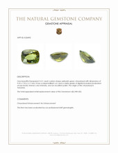 3.51 Ct. Yellowish Green Chrysoberyl from Tanzania Appraisal