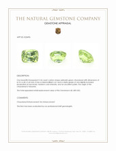 2.56 Ct. Yellowish Green Chrysoberyl from Tanzania Appraisal