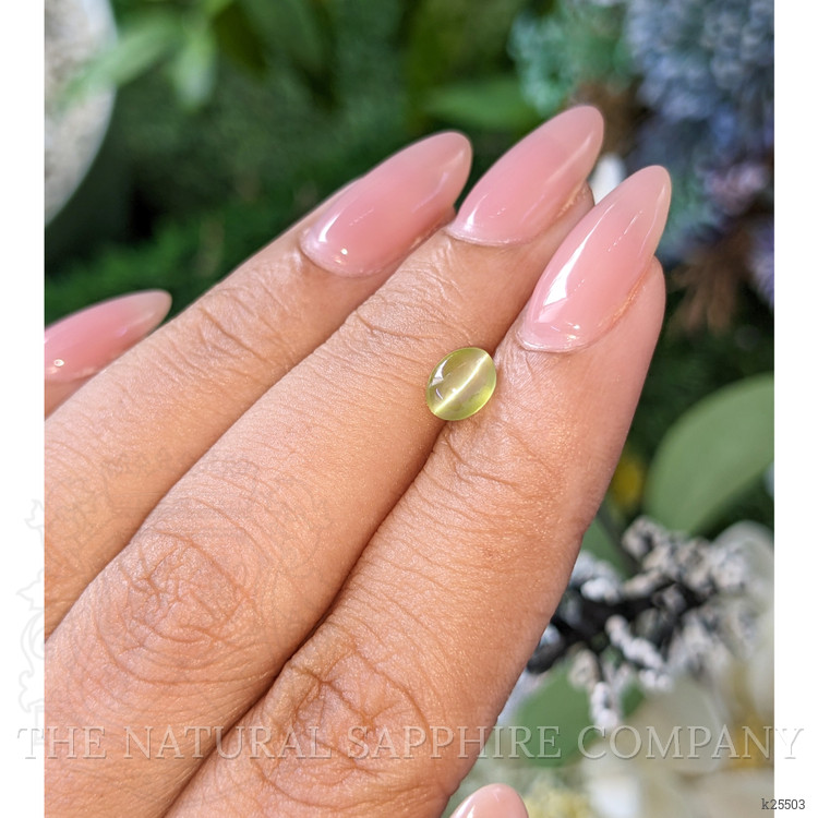 0.93 Ct. Yellowish Green Cabochon Chrysoberyl from Tanzania