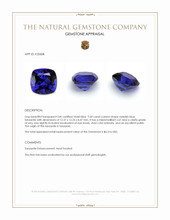 9.60 Ct. Violetish Blue Tanzanite from Tanzania Appraisal