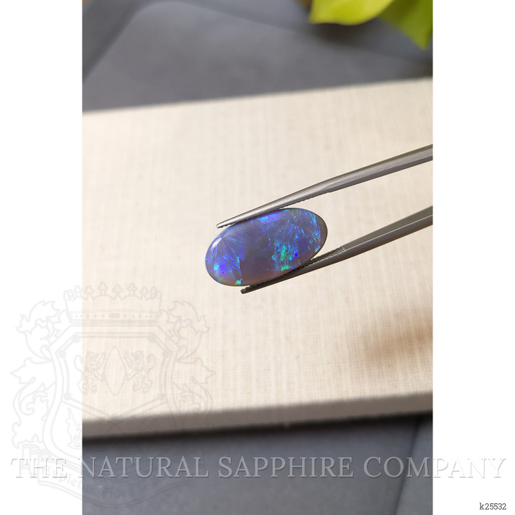8.37 Ct. Multi Color Cabochon Black Opal from Australia
