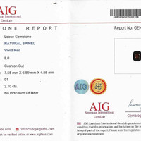 2.10 Ct. Red Spinel from Burma (Myanmar) Scan Report