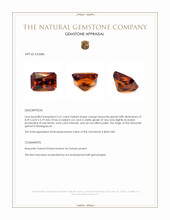 2.61 Ct. Orange Hessonite Garnet from Madagascar Appraisal