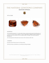 2.12 Ct. Orange Hessonite Garnet from Madagascar Appraisal