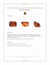 1.65 Ct. Reddish Orange Hessonite Garnet from Madagascar Appraisal
