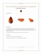 0.89 Ct. Orange Hessonite Garnet from Madagascar Appraisal