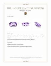 8.07 Ct. Purple Amethyst from Ceylon (Sri Lanka) Appraisal