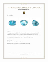 7.12 Ct. Blue Zircon from Cambodia Appraisal