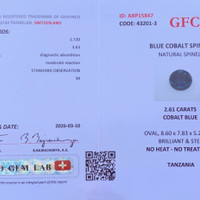 2.61 Ct. Blue Cobalt Spinel from Tanzania Scan Report