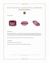 1.63 Ct. Purplish Pink Garnet from Tanzania Appraisal