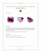 0.88 Ct. Pinkish Purple Rhodolite Garnet from Ceylon (Sri Lanka) Appraisal