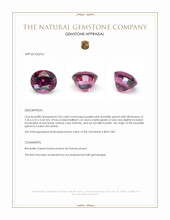 2.06 Ct. Purplish Pink Rhodolite Garnet from Ceylon (Sri Lanka) Appraisal