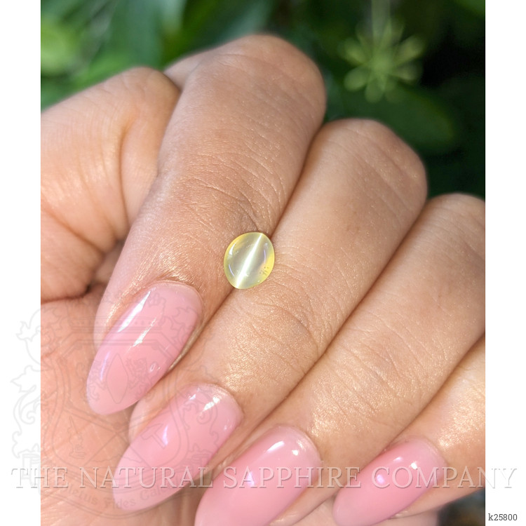 0.97 Ct. Greenish Yellow Cabochon Chrysoberyl from Tanzania