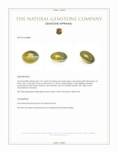 1.09 Ct. Brownish Green Cabochon Chrysoberyl from Tanzania Appraisal