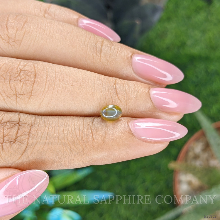 1.09 Ct. Brownish Green Cabochon Chrysoberyl from Tanzania