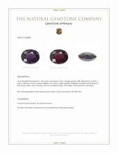 1.60 Ct. Color Change Garnet from Tanzania Appraisal
