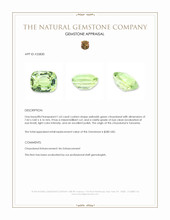 1.63 Ct. Yellowish Green Chrysoberyl from Tanzania Appraisal