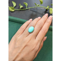 7.21 Ct. Greenish Blue Cabochon Turquoise from Persia(Iran) Life Style