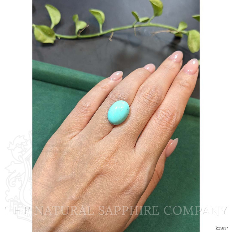 7.21 Ct. Greenish Blue Cabochon Turquoise from Persia(Iran)