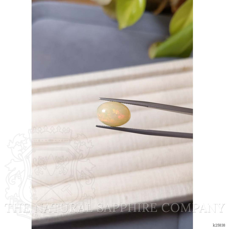 5.84 Ct. Multi Color Cabochon White Opal from Ethiopia