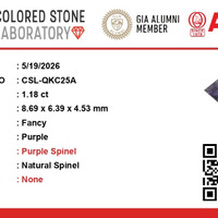 1.18 Ct. Purple Spinel from Ceylon (Sri Lanka) Scan Report
