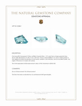 1.29 Ct. Greenish Blue Zircon from Ceylon (Sri Lanka) Appraisal