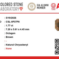1.76 Ct. Yellowish Brown Chrysoberyl from Ceylon (Sri Lanka) Scan Report