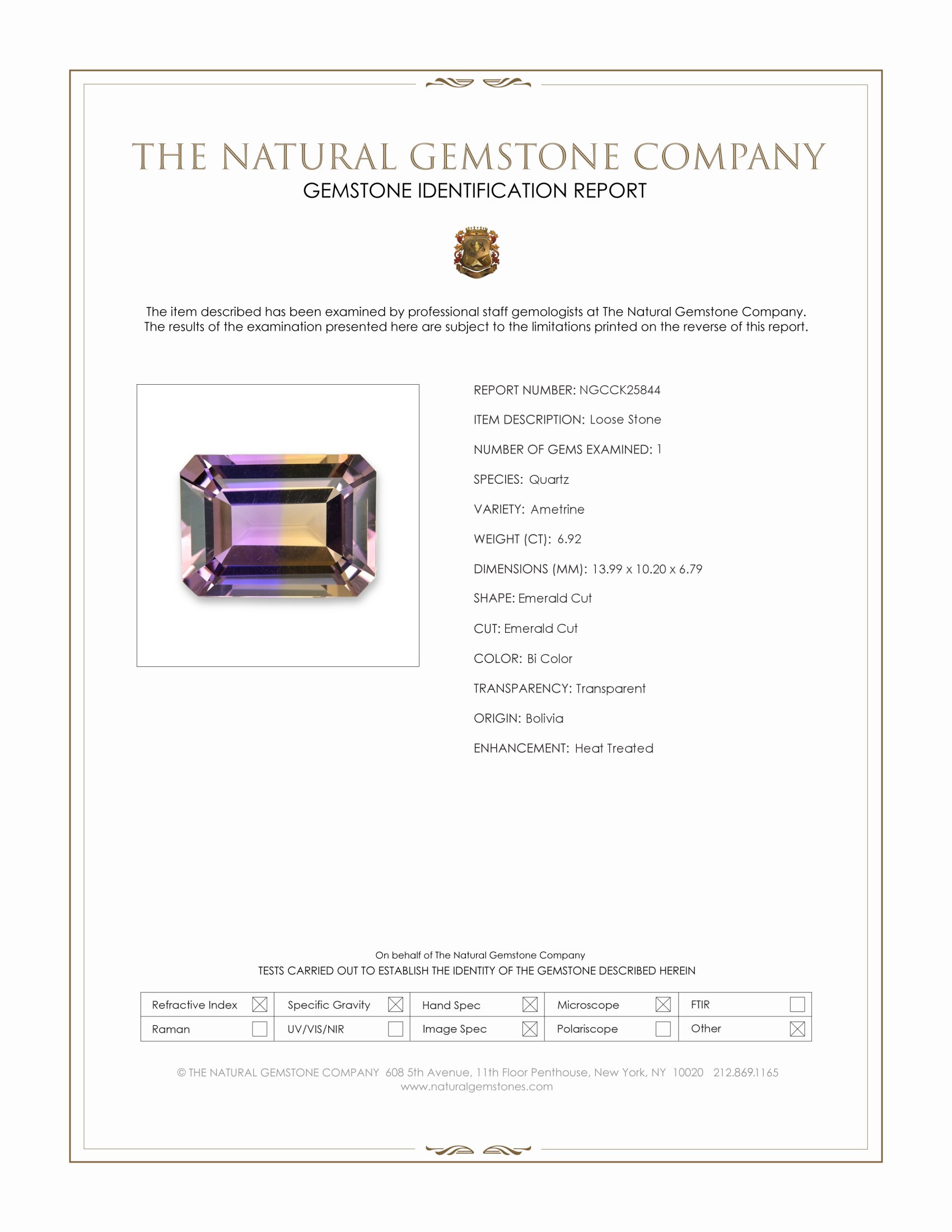 6.92 Ct. Bi Color Ametrine from Bolivia