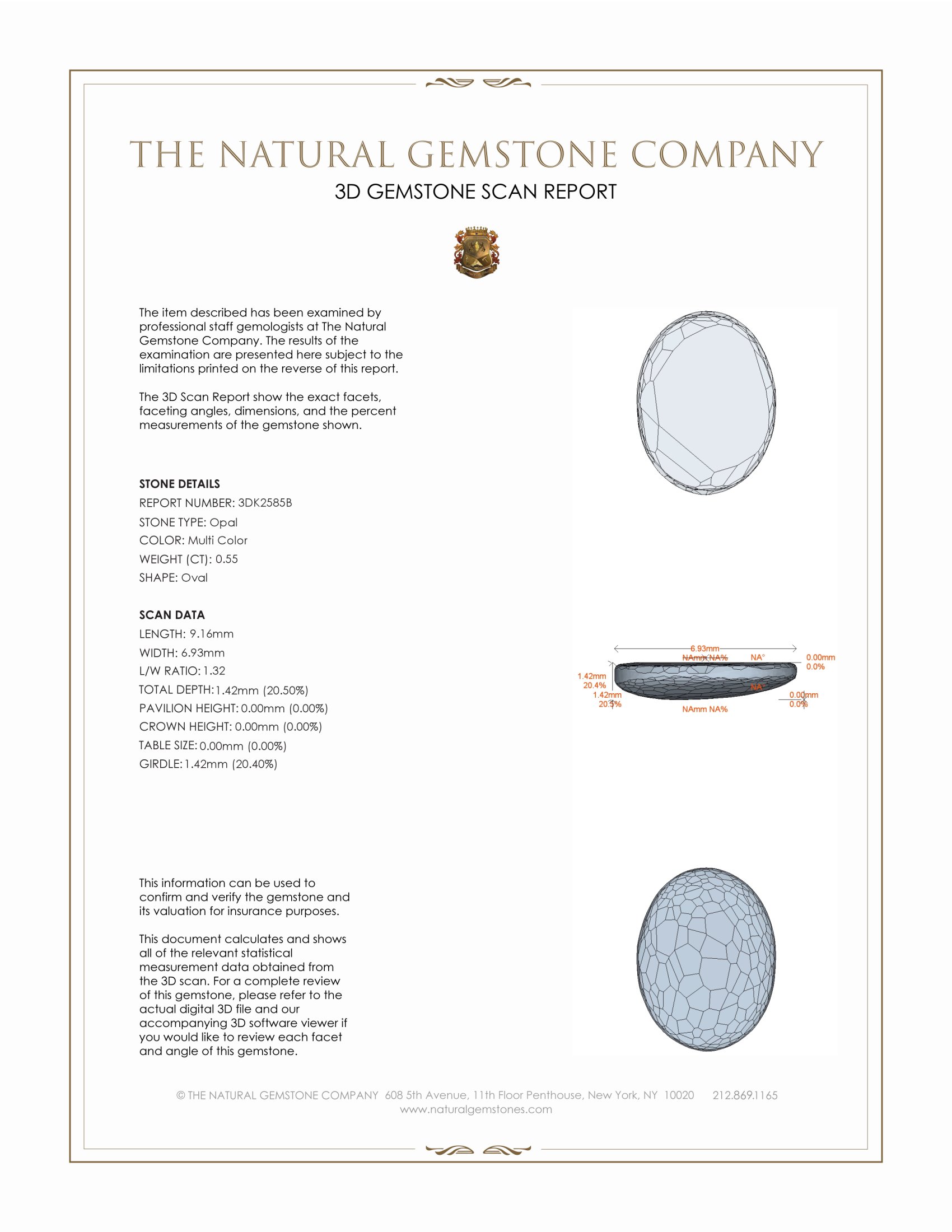 0.55 Ct. White Opal from Australia