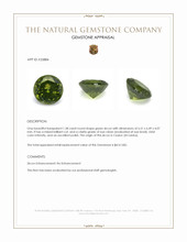 1.38 Ct. Green Zircon from Ceylon (Sri Lanka) Appraisal