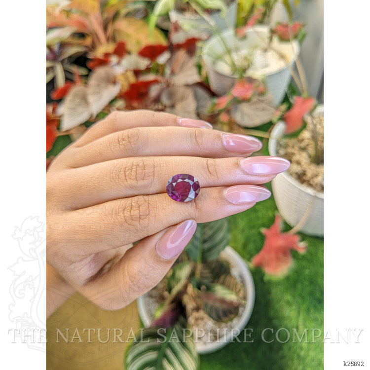 7.57 Ct. Pinkish Purple Rhodolite Garnet from Ceylon (Sri Lanka)