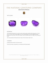 6.52 Ct. Purple Amethyst from Brazil Appraisal