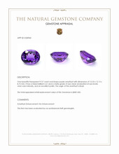 9.57 Ct. Purple Amethyst from Brazil Appraisal