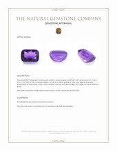 6.58 Ct. Purple Amethyst from Brazil Appraisal