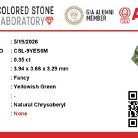 0.35 Ct. Green Chrysoberyl from Ceylon (Sri Lanka) Scan Report