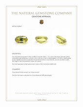 1.56 Ct. Greenish Yellow Chrysoberyl from Ceylon (Sri Lanka) Appraisal