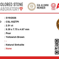 2.50 Ct. Golden Brown Sinhalite from Ceylon (Sri Lanka) Scan Report